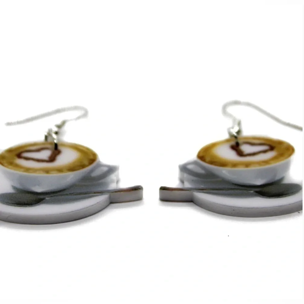 Coffee, Latte Acrylic Earrings